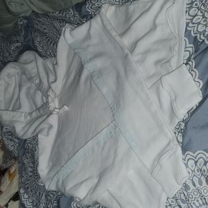 White and Blue Crop Hoodie